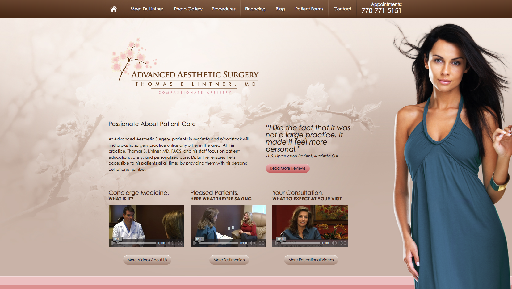 Atlanta plastic surgery, breast augmentation, plastic surgeon, medical website design, Dr. Thomas Lintner