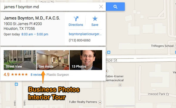 Business photos in maps