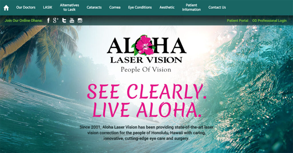 LASIK and Eye Care Website Design Honolulu HI Aloha Laser