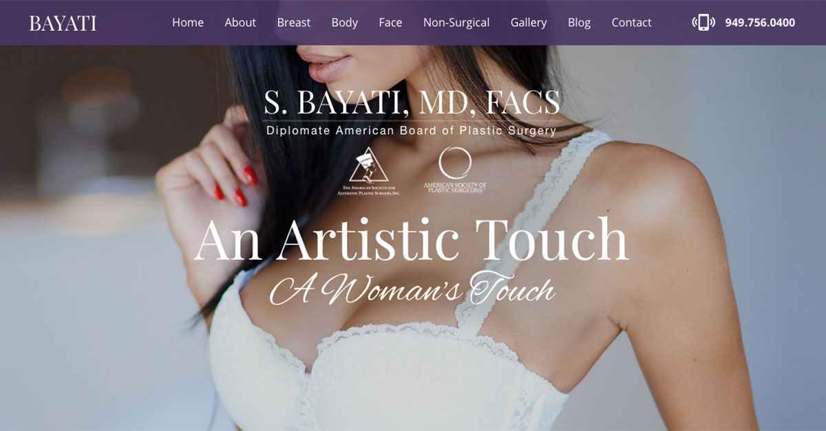 Newport Beach plastic surgeon Semira Bayati, MD launches new website.