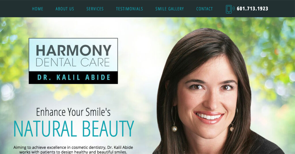 Jackson Cosmetic Dentist Showcases New Design for Practice site