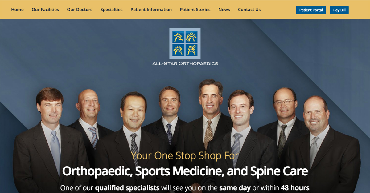 Orthopedic And Spine Surgery Website Design