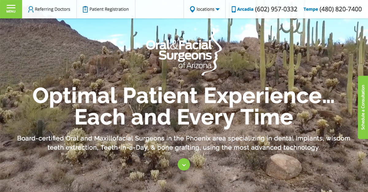 The doctors at Oral & Facial Surgeons of Arizona are unveiling a state-of-the-art new website.