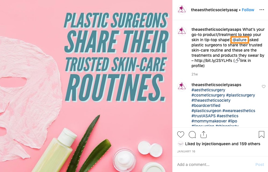 ASAPS reposted content from Allure