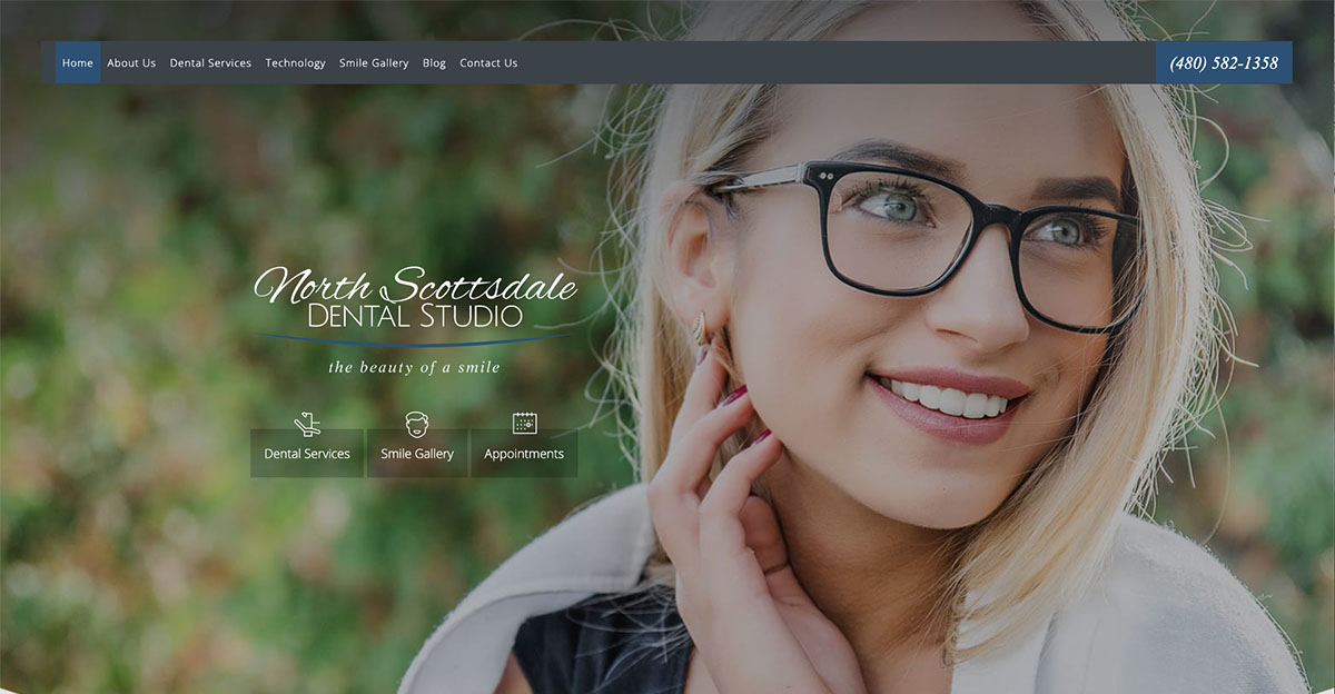 North Scottsdale Dental Studio undergoes a website makeover from Rosemont Media.