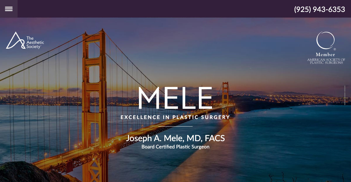 Walnut Creek and San Francisco Bay Area plastic surgeon Joseph A. Mele, MD unveils comprehensive new website.