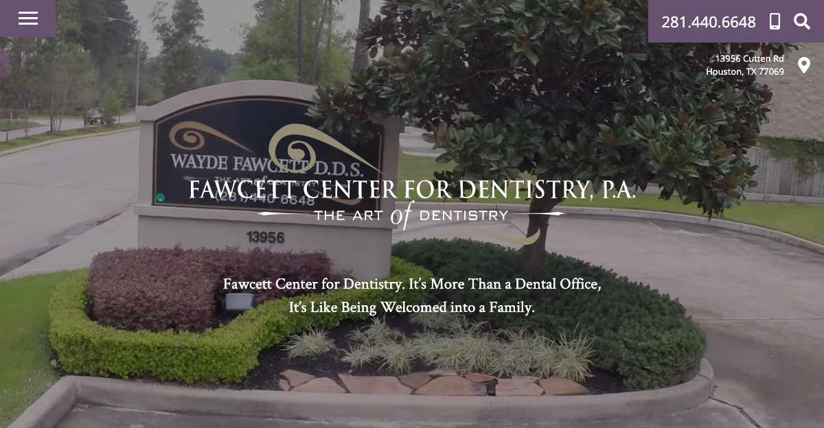 Rosemont Media created a new responsive website for Fawcett Center for Dentistry in Houston, TX