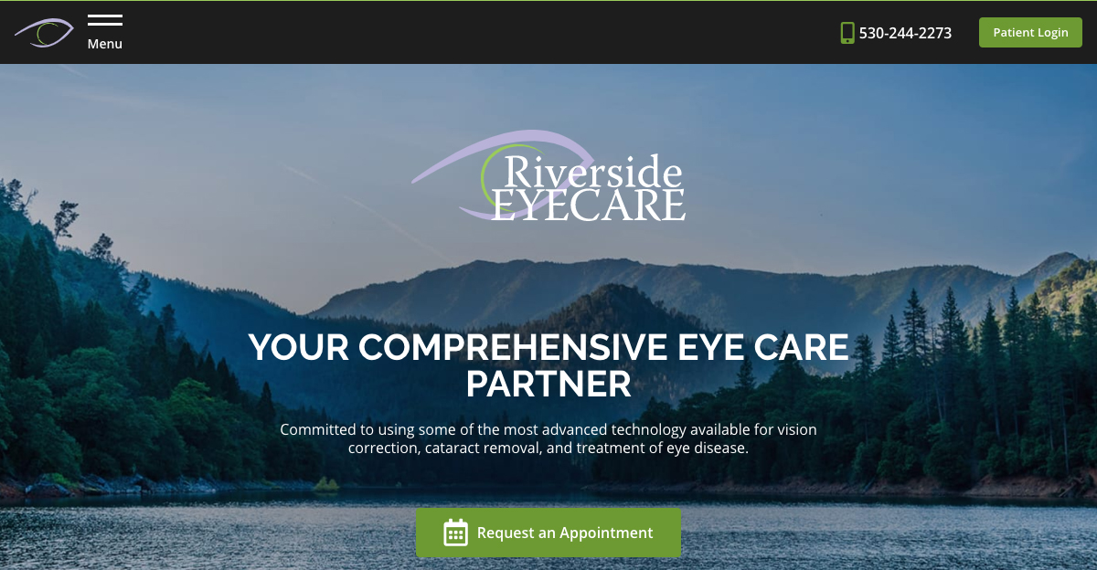 Riverside EyeCare Professionals in Redding CA Premiers Advanced New Website