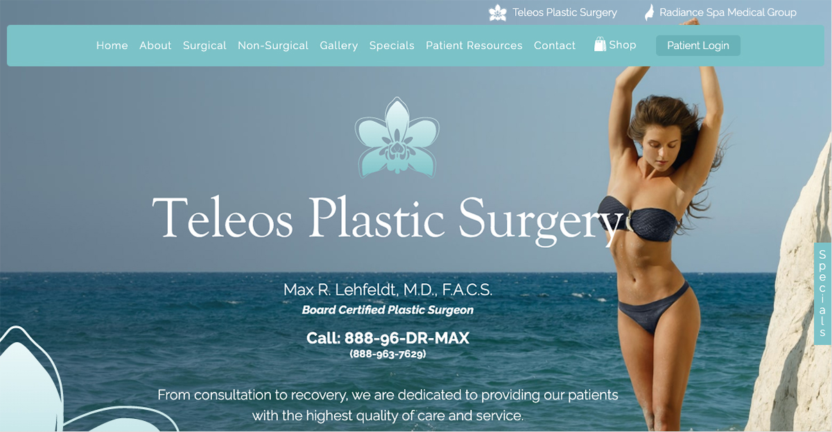 Max Lehfeldt, MD, FACS unveils new versions of his websites designed to provide readers with thorough details on a variety of plastic surgery and non-surgical medical spa procedures.