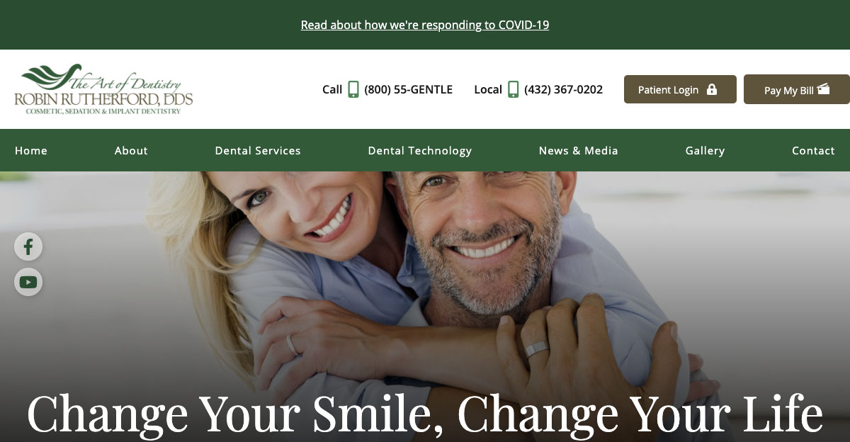 Odessa cosmetic dentist Dr. Robin Rutherford worked with Rosemont Media to design a new website for his practice.