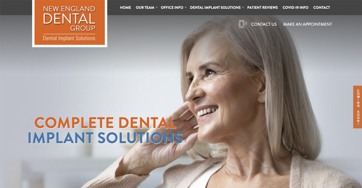 Rosemont Media created a new responsive website for the professionals at New England Dental Group in Marlborough