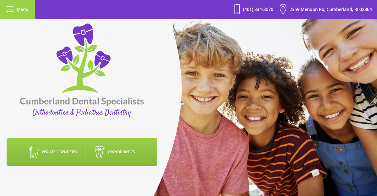 Rosemont Media created a new responsive website for pediatric dentists and orthodontist in Cumberland, RI