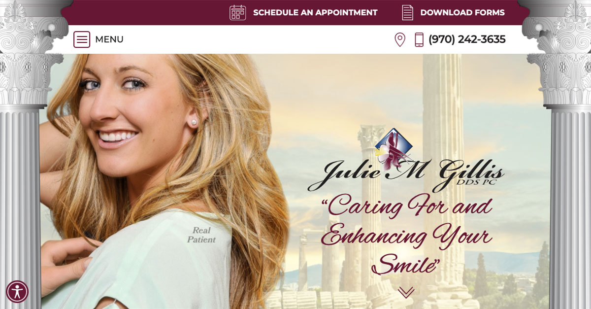 Rosemont Media created a new responsive website for cosmetic dentist Dr. Julie Gillis