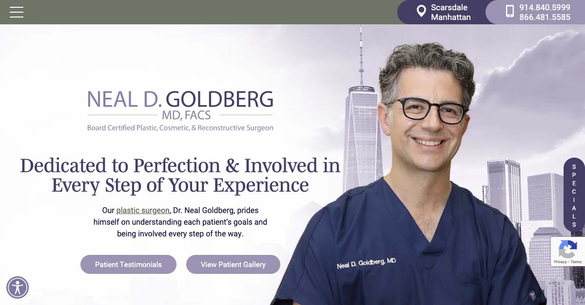 Rosemont Media created a new responsive website for board-certified plastic surgeon Dr. Neal Goldberg