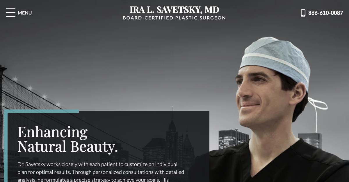 Rosemont Media created a new responsive website for board-certified plastic surgeon in NYC