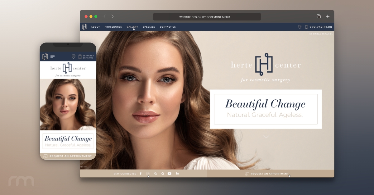 Rosemont Media created a new responsive website for Las Vegas plastic surgeon