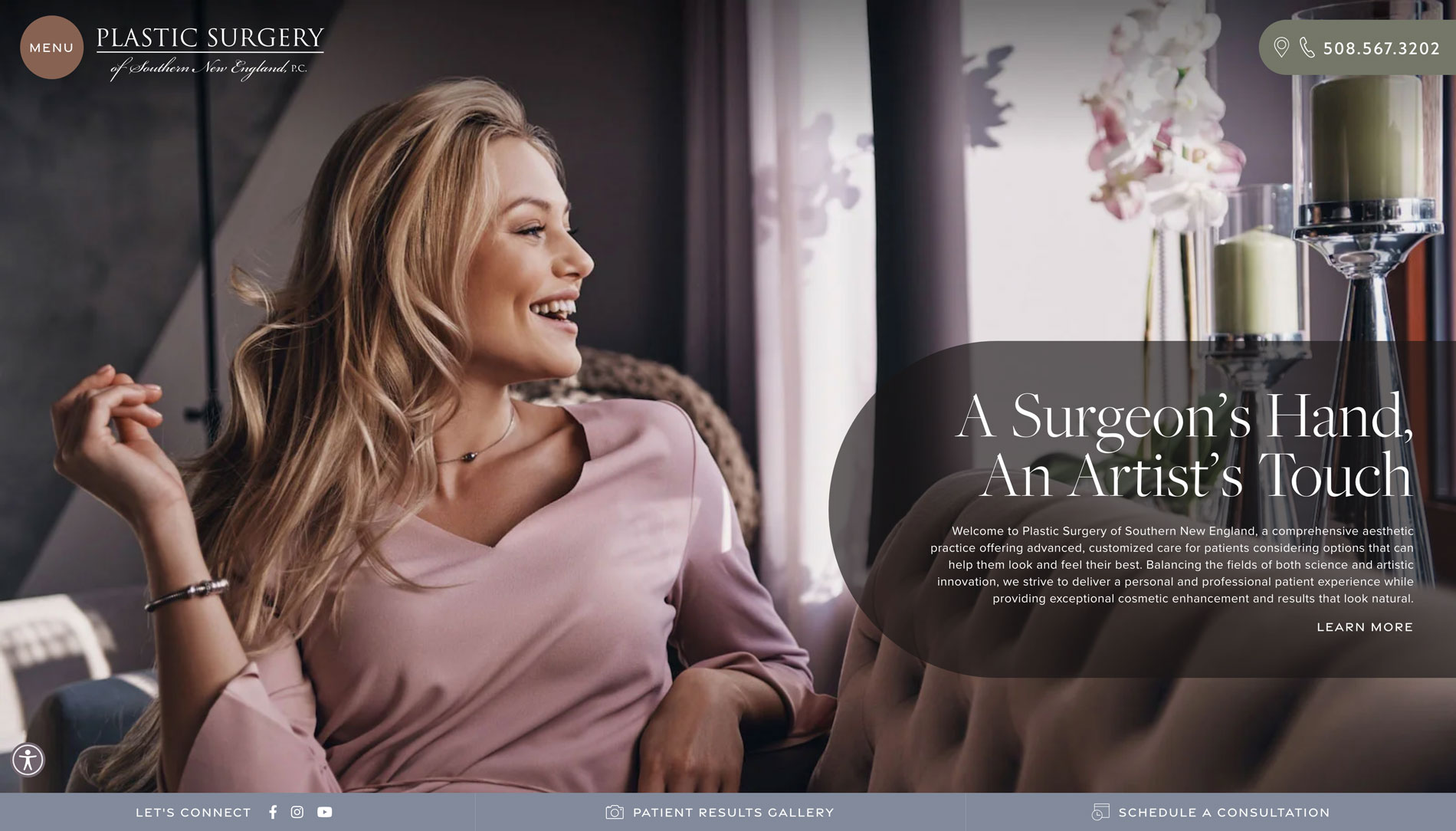 Dr. Russell Babbitt works with Rosemont Media to redesign the website for Plastic Surgery of Southern New England.